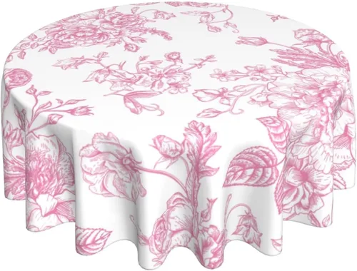 Miniatura 56 de BETGINY - Mantel cuadrado floral azul de 54 x 54 pulgadas, mantel decorativo de estilo chinoiserie con flores, tela rústica lavable para granja