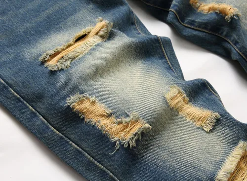 Miniatura 5 de AITITIA - Jeans rasgados de ajuste estándar para hombre