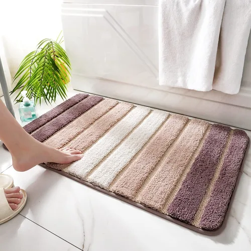 Miniatura 2 de Alfombra de baño – Alfombra de baño extra suave, acogedora y absorbente, no se desprende, lavable a máquina, antideslizante alfombra de felpa lanuda