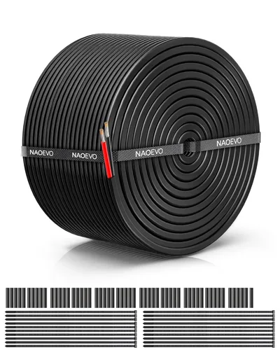 Miniatura 7 de NAOEVO Cable eléctrico de calibre 10, 2 conductores, cable de PVC trenzado de 10 AWG, bajo voltaje de 12 V/cobre estañado/cable flexible