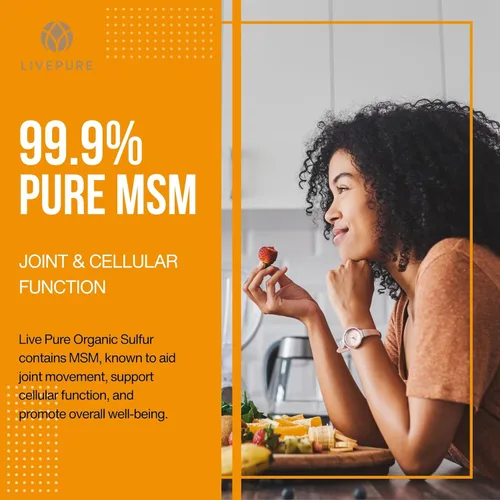 Miniatura 2 de PURE MSM de azufre orgánico 180 cápsulas Polvo MSM premium para la salud de las articulaciones Polvo MSM para el crecimiento del cabello