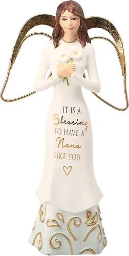 Miniatura 12 de Pavilion Gift Company Friendship Fills Our Heart with Happiness-Figura coleccionable de ángel de resina de conejo afroamericano de 7.5 pulgadas
