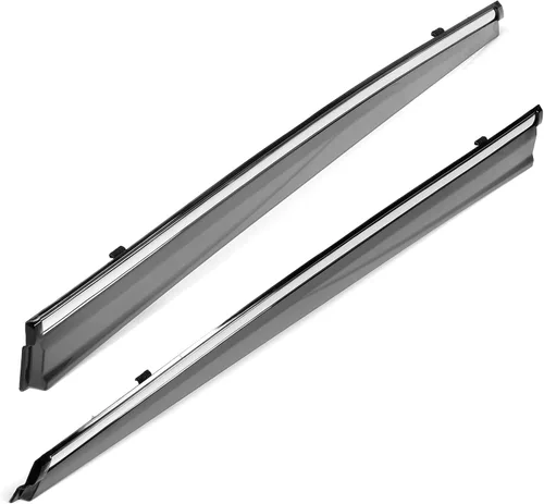 Miniatura 9 de IKON MOTORSPORTS - Visera de ventana compatible con Nissan Altima 2013-2018, policarbonato teñido ahumado y semitransparente con ribete cromado