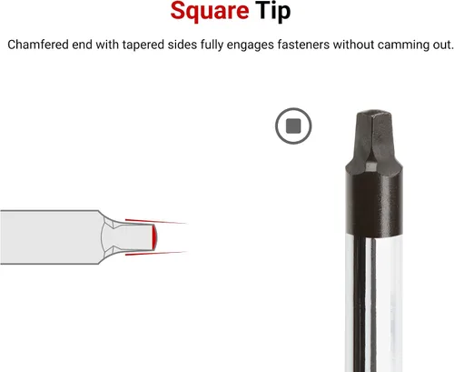 Miniatura 6 de TEKTON S3 Desarmador cuadrado de alto par con vástago de óxido negro 26823 Fabricado en EE. UU
