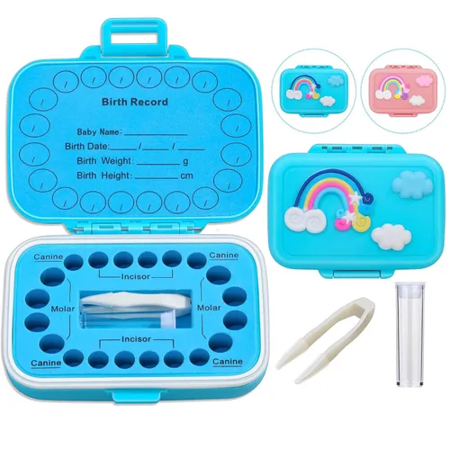 Miniatura 8 de Soportes de dientes para recuerdo de niños, caja de recuerdo de dientes de bebé, protector de dientes, contenedor de dientes para dientes perdidos