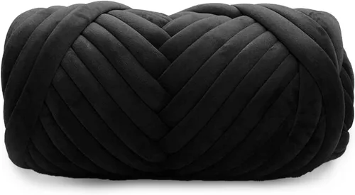 Miniatura 15 de Hilo de terciopelo grueso y voluminoso para tejer con brazo gigante, peso de tubo súper suave, esponjoso, para hacer a mano, hilo lavable