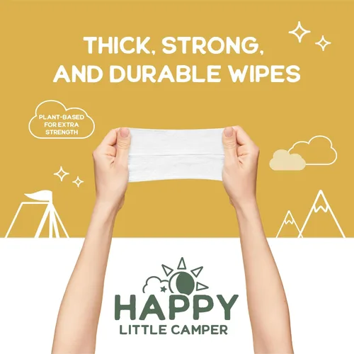 Miniatura 7 de Happy Little Camper Pañales desechables naturales para bebés, ultraabsorbentes, talla 1 - hipoalergénicos, sin perfume y sin cloro (200 unidades)