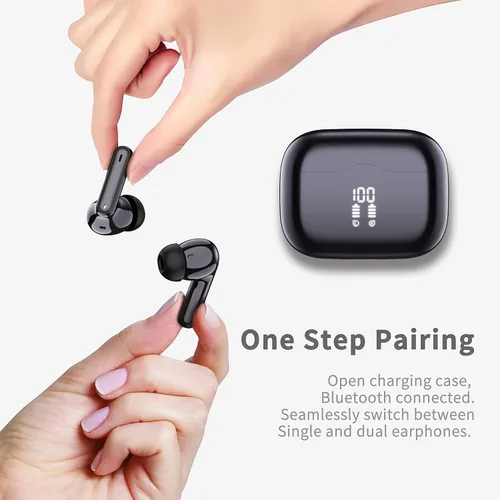 Miniatura 4 de Auriculares inalámbricos, Bluetooth 5.4 con 4 micrófonos ENC con cancelación de ruido, nuevos auriculares inalámbricos HiFi Stereo Deep Bass 40H