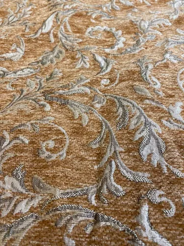 Miniatura 3 de Tapicería Chenille Saxxon - Cortinas de hojas florales para el hogar, tela para el hogar, 56 pulgadas de ancho (carmesí)