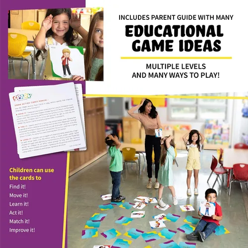 Miniatura 4 de Juego de acción para niños, juego de cartas de memoria a juego, juegos de cartas de movimiento para niños, juego interactivo para niños, busca