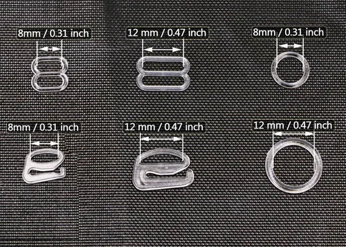 Miniatura 2 de Tupalizy 240 ganchos de correa de sujetador para coser bikini halter traje de baño tops lencería anillos nylon traje de baño clips cierre deslizantes