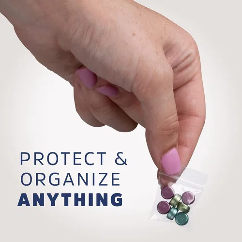 Miniatura 6 de GPI - Paquete de 100 bolsas de plástico transparente con cremallera de 1 x 1 pulgada de grosor, bolsas de plástico transparente con cierre