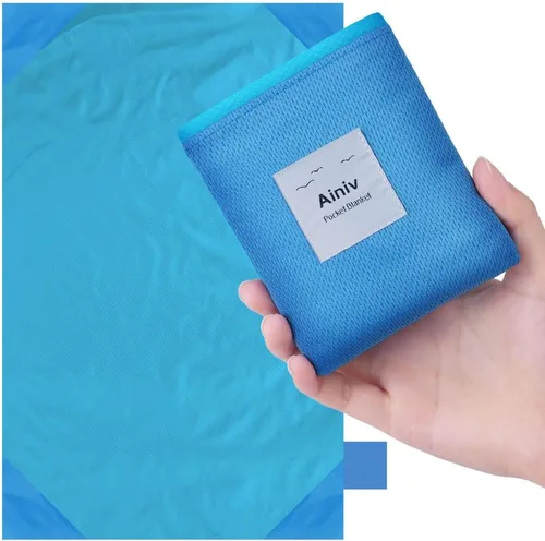 Miniatura 13 de Ainiv Manta de Picnic, Mini Tapete de Playa de Bolsillo 27.5 x 43.3 Pulgadas (1-2 Personas) Plegable, Ligera Impermeable Sin Arena, Lámina de Suelo