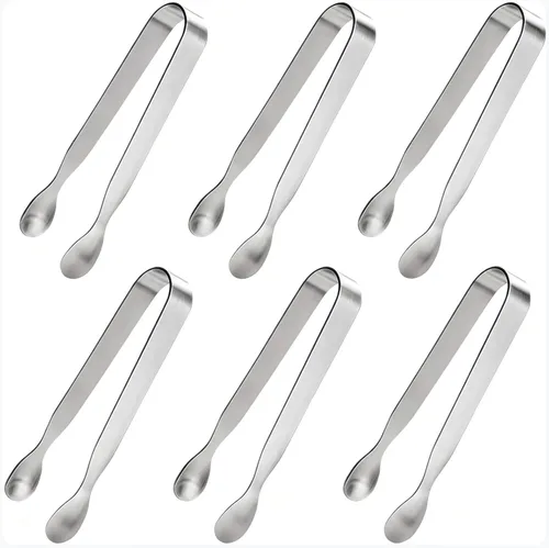 Miniatura 9 de Pinzas de hielo para cubos de azúcar, pinzas pequeñas de acero inoxidable para servir aperitivos, pinzas de cocina pequeñas para fiestas de té