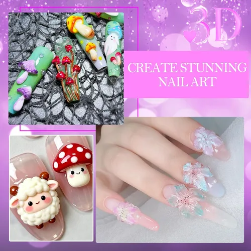 Miniatura 2 de NAILGIL - Gel para esculpir uñas 3D para arte de uñas, gel de escultura 3D no pegajoso con molde de resina, pegamento de uñas sólido, calidad