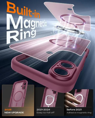 Miniatura 827 de TOCOL Funda para iPhone 11, compatible con Magsafe, protección completa de cámara, imanes integrados, protección contra caídas, funda translúcida