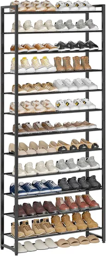 Miniatura 9 de Nunsino Zapatero de metal, organizador de zapatos de garaje de 6 niveles, con capacidad máxima para 30 pares, estante de almacenamiento de zapatos