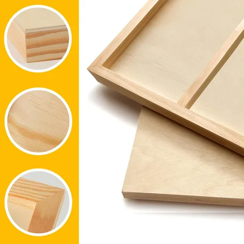Miniatura 5 de Falling in Art Paquete de 2 paneles de lienzo de madera sin terminar, kit de paneles de madera de abedul de galería de 18 x 24 pulgadas, tablas