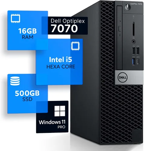 Miniatura 5 de Dell Optiplex 7070 - Computadora de sobremesa Hexa Core Intel i5 (3.2), 32 GB DDR4 de RAM, estado sólido SSD de 1 TB, Windows 11 Professional, PC