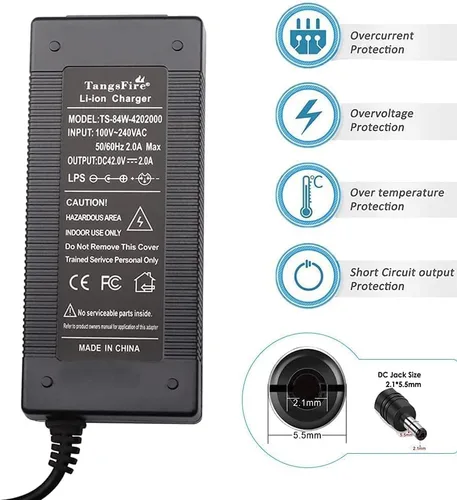 Miniatura 5 de Cargador ACDC del reemplazo del cargador 42vdc para la batería de litio 10S 36Voltage DC42V Compatible con S2Pro S2Lite S2 KS4 KS4Pro NEX NEX3