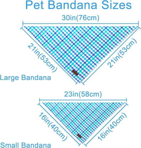 Miniatura 4 de Bandana de verano para perros, bufanda triangular de rejilla de algodón cómoda para perros medianos y grandes, pañuelo lavable para mascotas