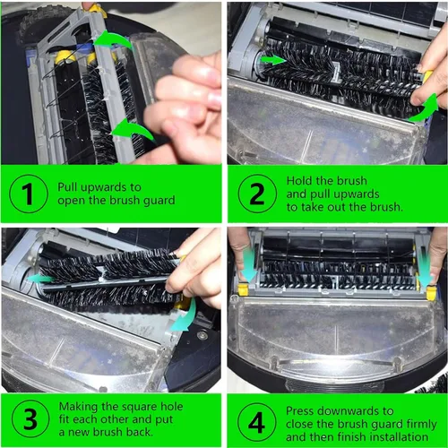 Miniatura 6 de 3 juegos de cerdas de repuesto y cepillo batidor flexible compatible con iRobot Roomba 600 y 700 Series 614 618 630 635 640 645 650 652 655 660 665