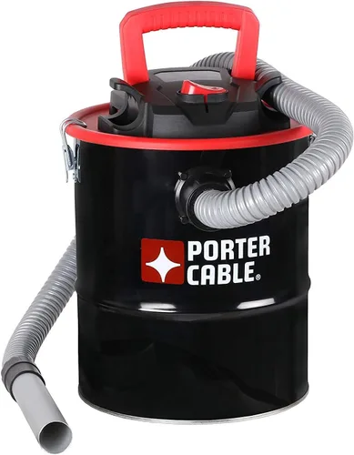 Porter-Cable Aspiradora de Cenizas de 4 Galones 4 HP Pico, con Manguera de Metal, Prefiltro y Filtro de Cartucho, Ideal para Chimeneas, Fogatas,