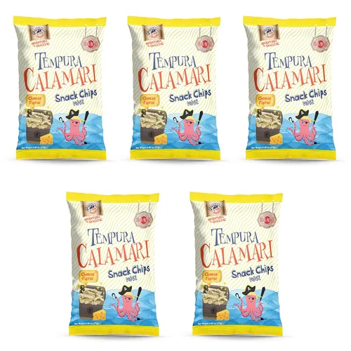Miniatura 23 de Swashbuckle Snacks Chips de Calamar Crujientes con Sabor a Queso Tempura 5.29oz (150g), Hecho en Japón, Otsumami