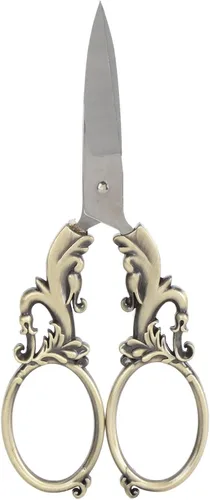 Sewing Scissors Flower Pattern Vintage Scissors Stainless Steel Tailor Scissors Embroidery European Scissors for Craft, Art Work Everyday Use Bronze