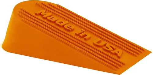 Tope de puerta grande de goma naranja fabricado en Estados Unidos – Cuña de tope de puerta para alfombras, azulejos, suelo de hormigón, topes de