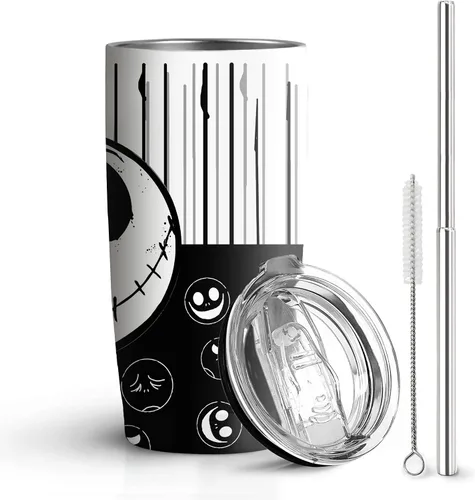 Miniatura 19 de Vaso de acero inoxidable de 20 onzas a prueba de fugas con popote y tapa, taza de café de viaje para el hogar al aire libre, tazas térmicas