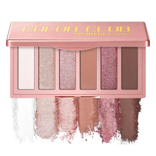 Miniatura 12 de SUSIKEKI 6 Colores Mini Paleta de Sombras de Ojos Maquillaje Neutro Nude Ahumado Sombra de Ojos Taupe y Marrón Mate Paleta de Maquillaje con Espejo