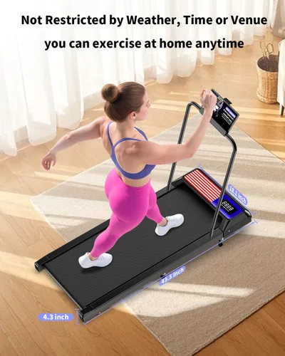 Miniatura 7 de HCOIW Walking Treadmill Pad with Incline - Portable Under Desk Treadmill, Walking Mat Pad with Handle Bar, 2.5HP Low Noise, 2 in 1 Treadmills for