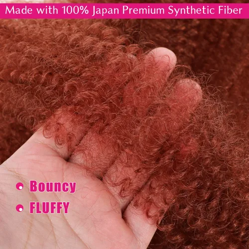 Miniatura 4 de Cabello Afro Twist de 30 Pulgadas 2 Paquetes, Cabello Afro Twist Elástico Pre Esponjado Cabello Spring Twist Pre Estirado Cabello para Envolver