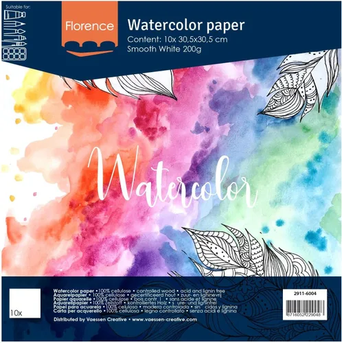 Miniatura 11 de Vaessen Creative VARTA Florence - Papel A4 para acuarela, 10 hojas para pintar, manuales, proyectos de arte y más, calidad artística, calidad