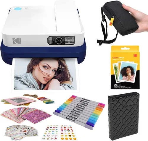 Miniatura 15 de Zink KODAK Smile - Cámara instantánea digital clásica para papel fotográfico Zink de 3.5 x 4.25 pulgadas, Bluetooth, imágenes de 16MP (rojo)