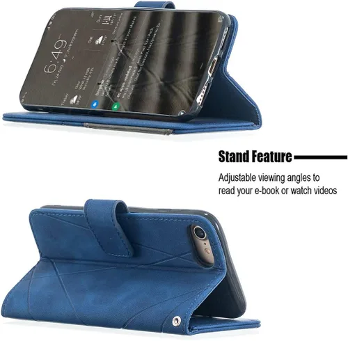 Miniatura 2 de jioeuinly Funda compatible con Celular Kalley Element 5+Plus Funda de teléfono Flip Stand Cover PU Funda de piel tipo cartera azul