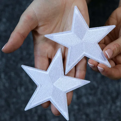 Miniatura 6 de Parches para planchar - Parche de estrella blanca para planchar en 1 unids Parche bordado Applique Star S-43