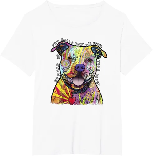 Miniatura 72 de Beware Of Pit Bulls, Dean Russo Pitbull Original - Camiseta para amantes de los perros, Negro