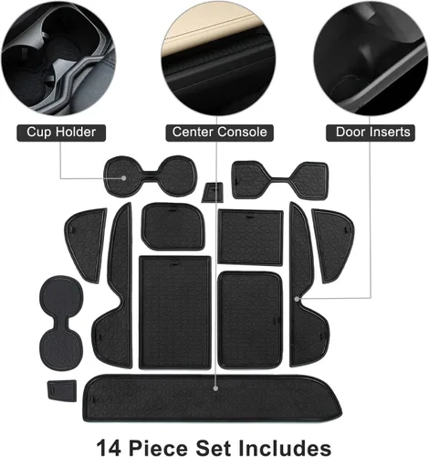Miniatura 2 de BIXUAN RAV4 2024 - Tapete de ranura para puerta, accesorios compatibles con RAV4 2019-2023 2024 Alfombrilla de goma antideslizante para portavasos