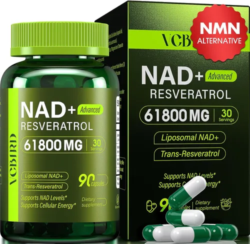 Miniatura 10 de Nad Resveratrol Suplemento 1200mg por porción - Nad+ liposomal Resveratrol para mujeres y hombres - Suplemento Nad+ de alta pureza de 1200 mg