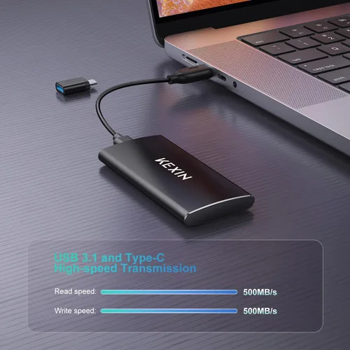 Miniatura 3 de KEXIN Disco duro externo SSD 1TB Disco duro externo USB C SSD portátil, hasta 500 MB/s, USB 3.1 Unidad de estado sólido externa 1T para PC, Mac
