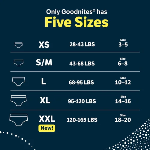 Miniatura 4 de Goodnites Paquete de toallitas y toallitas: ropa interior GoodNites para niños, extra pequeña, 44 unidades y toallitas sensibles Huggies