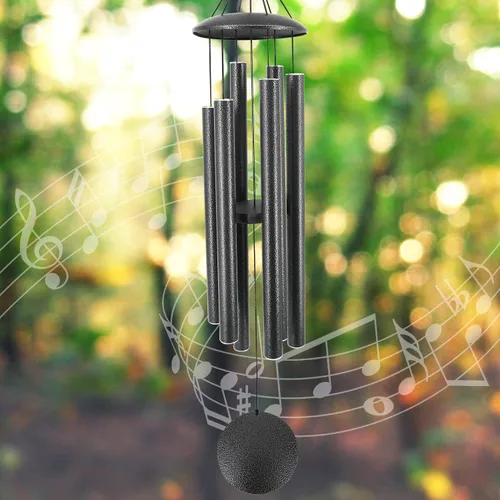 Miniatura 19 de ASTARIN Campanillas de viento conmemorativas para exteriores, 36 pulgadas con 6 tubos pesados, tono profundo para decoración colgante de jardín