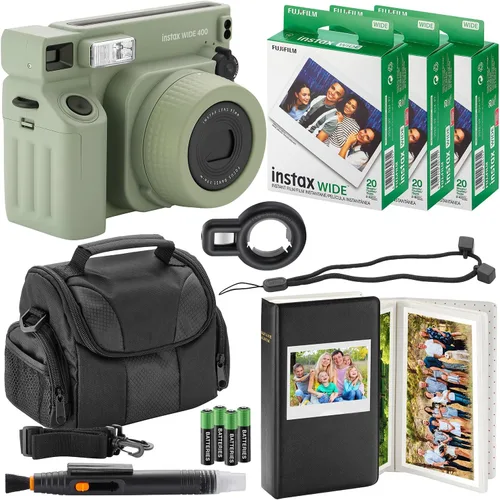 Miniatura 7 de Cámara instantánea Fujifilm Instax Wide 400 + estuche para cámara + 4 pilas AA + álbum de fotos, lápiz limpiador (20 hojas)