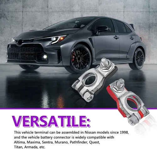 Miniatura 7 de Terminales de batería para Nissan – Positivo y Negativo Compatible con Nissan Infiniti Toyota Lexus 243407F000, 243407F001, 1 par