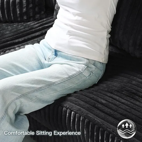 Miniatura 6 de Belffin - Sofá seccional convertible con chaise, sofá seccional en forma de L, sofá reversible de esquina tapizado para sala de estar, de corduroy