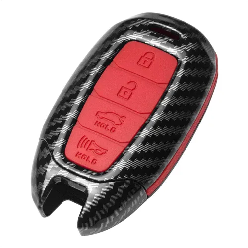 Miniatura 7 de Smart Key Fob - Funda de silicona negra de fibra de carbono compatible con Hyundai Accent Azera Elantra GT Grandeur I30 IG IX35 Kona Palisade Santa
