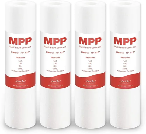 Miniatura 11 de SimPure Cartucho de Filtro de Agua de Sedimentos de Carbón de 5 Micrones de 10" x 2.5" para Toda la Casa de Repuesto para Sistema de Filtración