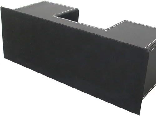 Miniatura 8 de KINGFOM Organizador de escritorio para suministros de oficina, caja de almacenamiento de piel sintética, 4 compartimentos divididos para bolígrafos